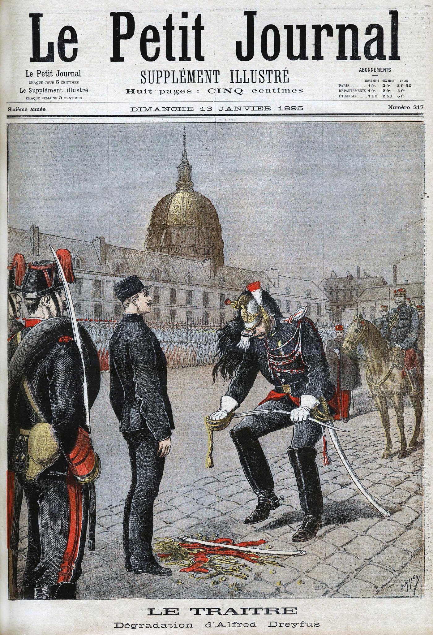 Le Petit Journal cover, Dreyfus's degradation ceremony, 13 January 1895